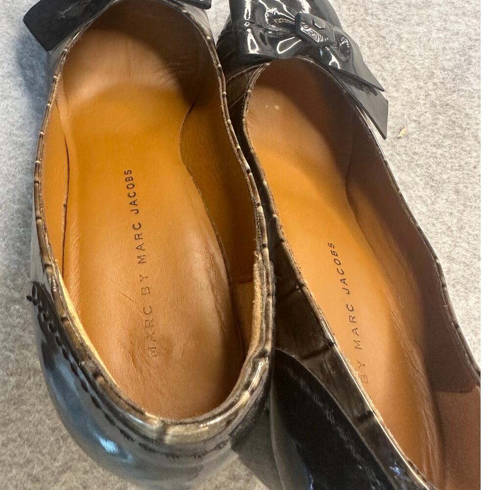 Marc by Marc Jacobs Pumps Bow Croc Leather Block Heel 39 Archival Vintage - Picture 8 of 12